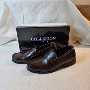 Collexion Italy Men's Brown Dress Loafers - Size 38 / US 7.5